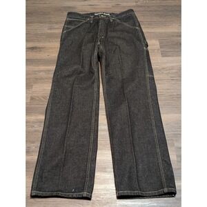 Nautica Jeans Mens 33x32 Black Carpenter Relaxed Fit Wide Leg Denim RP3501 007